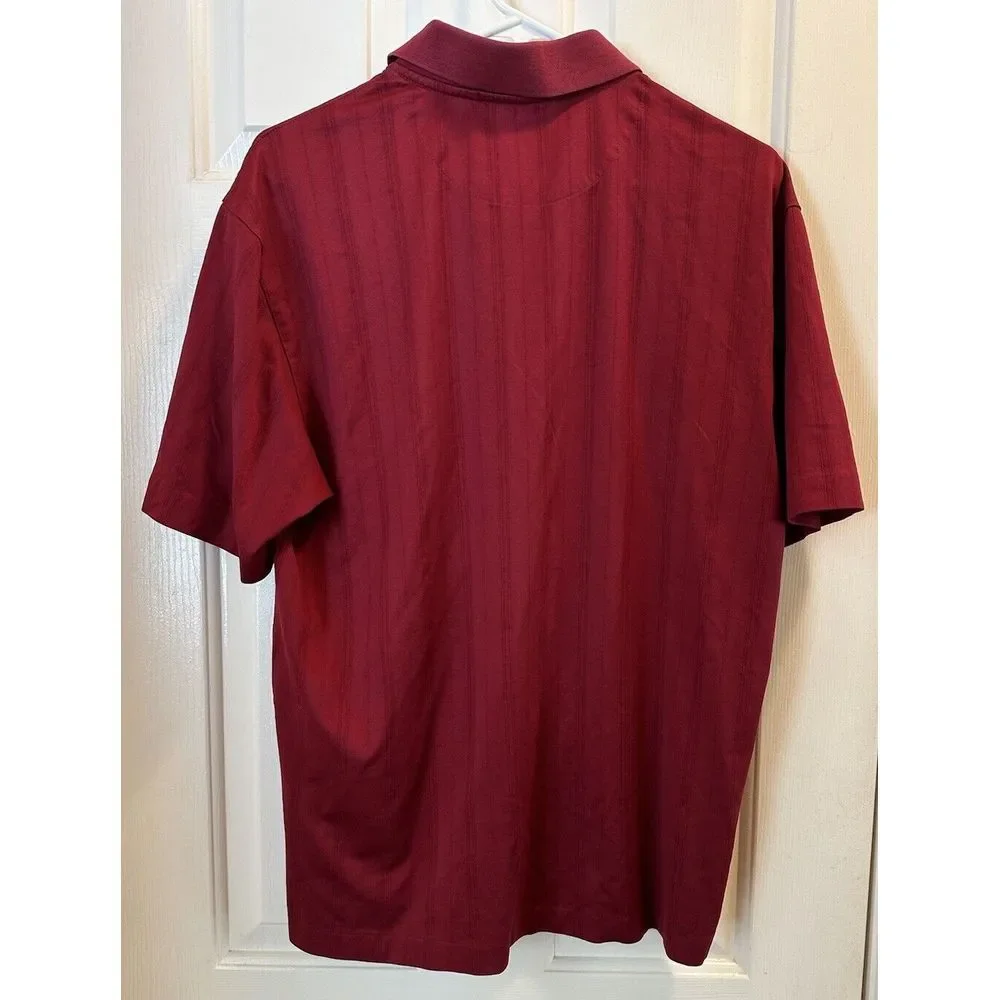 Vintage Nike Golf Polo Shirt Mens Medium Collar‎ Tiger Woods Red Stanford Logo
